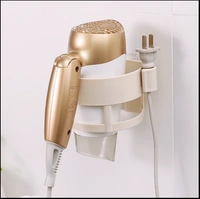 Plastic Self Adhesive Hair Dryer Holder Bathroom Wall Storage Shelf Organizer Stand, (Multi Color) - 1 Pc 